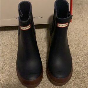 Hunter Chelsea Original Block Heel Ankle Boot.